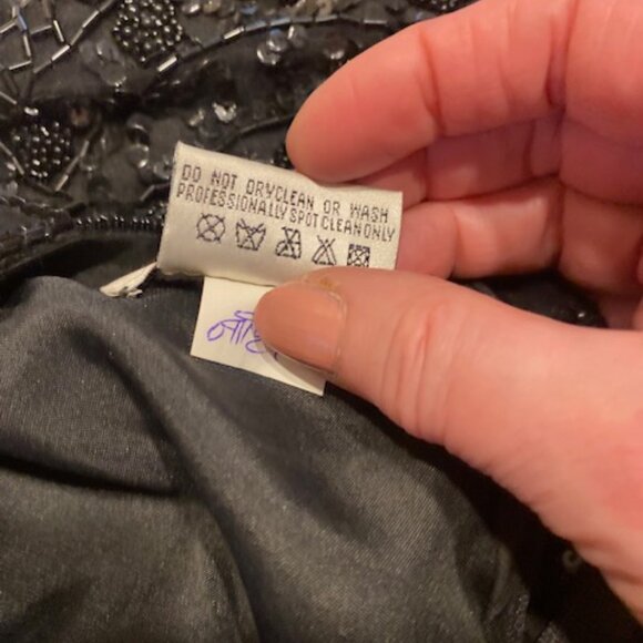 BRILLIANTE by JA Sequins Lace Formal Tiered Dress Black Sleeves Party Size Large - Picture 6 of 9